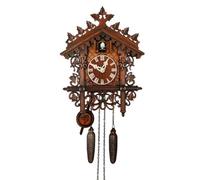 Generic Vintage Wooden Cuckoo Wall Clock - Yellow, Black, 9.5x4x12.4 Inches, Battery Powered, Manual, Quartz, Indoor, Adult, Unisex, Rectangular, Night Off Sensor, Musical Cuckoo