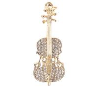 Generic Violin Brooch Pin Lapel Pin Badge Fashionable Design Alloy Rhinestones Enamel Finish Use Music Enthusiasts Casual Outings Charming Brooch Flower