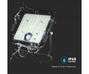 Generic Vt-432 30W Led Solar Floodlight-Cube 4800Lm Lifepo4 Battery 6.4V 6000Ma Cct: 6400K Black
