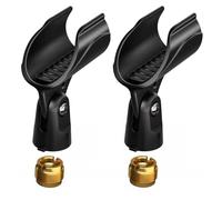 Generic WA371 Wireless Microphone Clip Holder Clamp for Shure BLX2 SM58 BETA58A Handheld Transmitter, with Screw Adapters 5/8 Male to 3/8 Female, Black, 2 PACK
