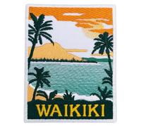 Generic Waikiki Beach Hawaii Patch (3.5 Inch) Iron-on or Sew-on Badge Travel Souvenir Emblem Surf Honolulu Pacific Ocean Surfing Gift Patches, Large, KarmA612