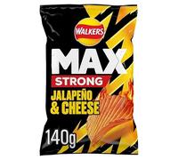 Generic Walkers Max Strong Jalapeño & Cheese Sharing Bag Crisps 140g | No Artificial Colours | Suitable for Vegetarians | No Added MSG