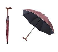 Generic Walking Cane Umbrella, 2-in-1 Windproof Walking Sticks Crutch Umbrella, Portable - Lightweight Umbrella Cane, Men and Women Support Stability Aid,Red,83cm/33inch