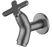 Generic Wall Mounted Basin Faucet, Chrome Single Cold Water Tap, Outdoor Garden and Bathroom Sink Faucet