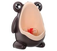 Generic Wall Mounted Boys Potty Training Urinal with Frog Aiming Target, Brown Plastic Standing Urinal with Suction Cup for Toilet Aim and Bathroom Training