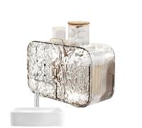 Generic Wall Mounted Makeup Organizer, Cotton Rod Holder Make-Dian Floating Makeup Sponge Sponge, No Drilling Cotton Dispenser with 2 Compartments, Wall Mounted Storage Box