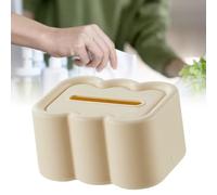 Generic Wall-mounted Tissue Box Holder Spring Press Type for Easy Access (White Base)