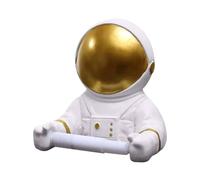 Generic Wall Tissue Holder Astronaut Paper Holder Dispenser Rack Resin Body for Strength and Performance Vertical Form to Save Space suitable for kids room themed restaurant modern pub, Gold
