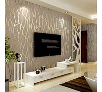 Generic Wallpaper, Living Room Bedroom Tv Background Wall Wallpaper Non-Woven 3D Stripe Modern Wallpaper/Khaki/0.53 * 10M