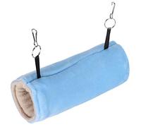 Generic Warm Comfortable Bed, Hamster Tunnel Swing Play Toy for Small Animals Pet Birds,Easy to Hang Hammock with Unique Design (Blue)