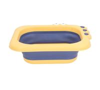 Generic Washing Infant Lying Bather, PP Multi Function Spine Protection Clean Rinse Infant Bather Foldable Pretty Design Comfortable for Girls (Yellow)