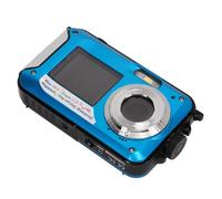 Generic Water Digital Camera 2.7K 48MP Dual Screen Underwater Camera with 2.7 Inch LCD Selfie for Snorkeling Travel (Blue)
