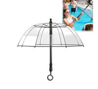 Generic Water Gun Umbrella, Transparent Rain Shelter with Squirt Gun, 8.2m Range, for Water Fights and Pool Parties (Black-1pcs)