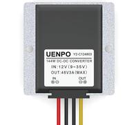 Generic Waterproof 12V To 48V Dc-Dc Converter, 3A Car Battery Regulator In Sturdy Metal Case, Ideal For Automotive And Marine Use