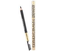 Generic Waterproof Dual-Ended Eyebrow Pencil Brush 2pcs, Deep Coffee Brown 3# Leopard Print Design, Natural Brow Shaper for Precise Makeup and Eyebrow Styling Random Style