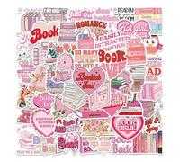 Generic Waterproof Funny Sticker Decals, Decorative Stickers, Pink, Mixed Pattern, for Plastic, Metal & Other Surfaces, Outdoor Use, 52 Pieces
