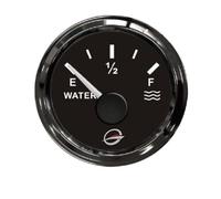 Generic Waterproof Gauge Marine Water Level Gauge Round Panel Meter Stainless Steel Bezel PVC Body 12V 24V Ohm Input 0-190ohm, Black Background White Text/White Stainless Steel Frame GM-EP-E0050