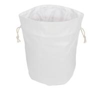 Generic Waterproof Makeup Organizer Bag with Inner Pockets on Both Sides with Drawstring Design and Leak-Proof Pu Material, White Cosmetic Storage Bag for Travel and Daily Use