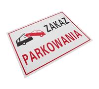 Generic Waterproof No Parking Sign with Self-adhesive Backing 30x40cm - Unauthorized Vehicle Towing Warning, Driveway Protection Label for Private Property and Parking Enforcement
