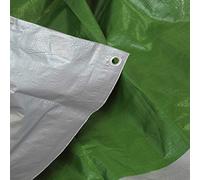 Generic Waterproof Tarpaulins Heavy Duty with Eyelets - 5.4 x 3.6M (18 x 12ft) Dual Colour: Green/Silver