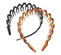 Generic Wavy Tooth Headband 2Pcs Plastic Hair Comb Bands for Women Hair Makeup and Styling Accessory