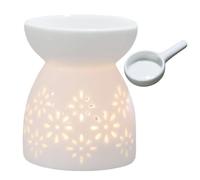 Generic Wax Melt Burner | Ceramic Aroma Burner | White 9x7x7cm | 50ml Capacity | 3-4 Hour Burn Time | Heating Function | Candle Scented Diffuser
