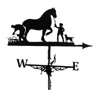 Generic Weather Vane, Iron Durable Retro Farm Scene Garden Stake Weather Vane Professional Measuring Tools, Horse