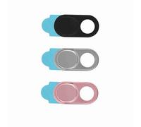 Generic Webcam Cover Lens Cap Camera Privacy Sticker Easy to Use for Smartphone Tablets, 3pcs (Silver black pink mixed color)