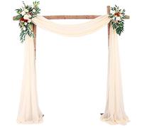 Generic Wedding Arch Draping Fabric Premium Black Curtain Drape for Wedding Parties Events Decor, Easy to for Versatile Usage, Ideal for All Themes and Color Schemes 27.5 X 216.5 Inch