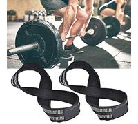 Generic Weight Lifting Wrist Strap Figure 8 DeadLift Wrist Strap Comfortable for Pull-Ups Horizontal Bar Powerlifting Nylon Rubber 1 Pair (S)
