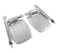 Generic Wheelchair Footrest Replacement Metal Leg Rest Pair with Easy to Carry Folding Design Ideal for People with Movement Disorders Using Wheelchairs