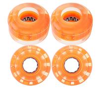 Generic Wheels, 4PCs 52mm High Elastic PU Flashing Wheel AntiSkid No Noise Skate Board Longboard for Professional (Orange)