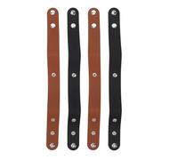 Generic Whip Holster Accessories Ergonomic Leather Whip Holder 4pcs Black Brown 5.4-inch for Horse Enthusiasts