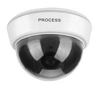 Generic White Dome Dummy Surveillance Camera with Simulated IR Flashing Red Lights for Home Security and Office Use ABS Plastic 12.5cm Diameter