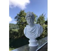 Generic White Marcus Aurelius Statue Bust Roman Emperor Sculpture 15 cm