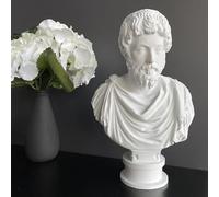 Generic White Marcus Aurelius Statue Bust Roman Emperor Sculpture 25 cm
