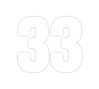 Generic White PVC Wheelie Bin Sticker Number 3 - 6.7 x 6.7 Inches - 2 Pack