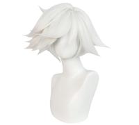 Generic White Short Wig Angel Dust White Cosplay Wig for Men Synthetic Wig with Wig Cap