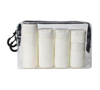 Generic White Travel Bottles Set, 4 Pcs, Lotion Shampoo Bottles with TPU Organizer Bag