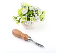 Generic Wide Edge Beveler Skiving Tool Leather Craft Trimming Tool for Leathercraft Edging Professionals, Wood Handle