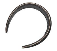 Generic Wide Padded Rhinestone Headband and High Crown Effect for Women with Soft Suede Material Elegant Sparkling Hair Accessory Suitable for Daily Wear and Formal Events