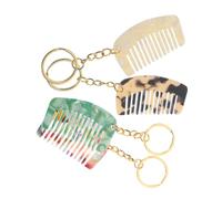 Generic Wide Tooth Comb Detangler Comb Keychain 4 Pcs, Acetate Material, Portable Hair Detangler for Curly Hair, Travel Size 5.3Cm X 3.1Cm, For Women, Easy to Attach to Keys