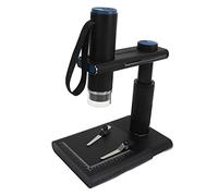 Generic WiFi Digital Microscope, Digital Microscope Long Battery Life 10 Meters Distance Transmission HD 2MP 50-1000X Magnification with Stand for Textile Testing (Black)