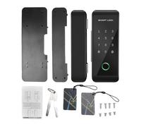 Generic WIFI Smart Lock, Push Pull Home Security Door Lock Keyless Entry Door with Fingerprint Password Card Key, APP Remote Control Auto Locking, for Glass Metal Wood