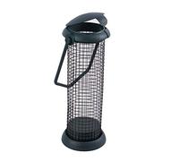 Generic Wild Bird Feeder for Garden Hanging with Heavy Duty Iron Mesh for Tits and Sparrows Feeding 4 Pellet Capacity (Dark Green)