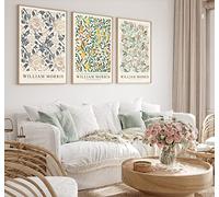 Generic William Morris Exhibition Prints Set (3x 50cm x 70cm) - Frameless Wall Art - Living Room
