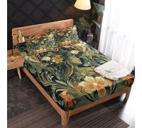 Generic William Morris Fitted Sheet Double Bed, with 2 Pillowcases - Floral Plant Botanical Bed Sheets & Bedroom Decor & Gift, 30 cm Deep Pocket, Soft Brushed Microfiber Bedding - SWJ1796