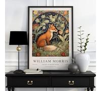 Generic William Morris Poster, Fox Print, Vintage Wall Art, Living Room Decor, A4 (21.0 x 29.0 cm)