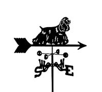 Generic Wind Vane, Weather Vane Cocker Spaniel Dog Wind Vane Indicator Stainless Steel Weathervane Easy to Assemble for Outdoor Animal Bracket Ornaments