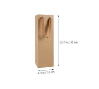 Generic Wine Bottle Bags Red 10pcs Kraft Paper with Portable Handles Reusable Wine Wrapping Pouches for Dinner Parties and Birthdays